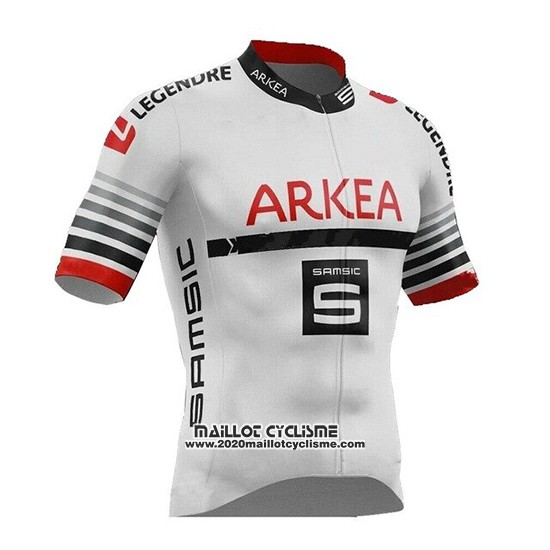 2019 Maillot Ciclismo Arkea Samsic Blanc Rouge Manches Courtes et Cuissard